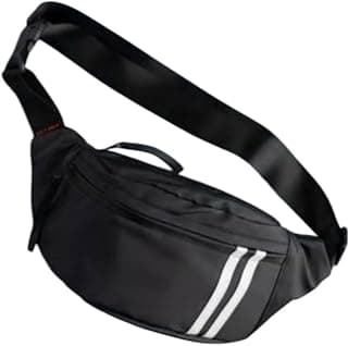 شنطة هاي وسط حقيبة كروس الخصر مقاوم للماء للجنسين للجيم و النادي أسود | Unisex, Waterproof, Multicolor