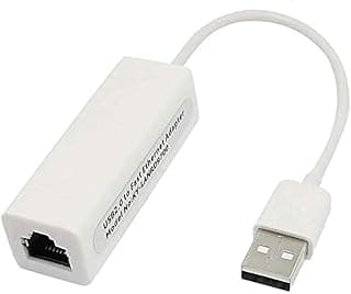 محول USB 2.0 إلى شبكة محلية لاسلكية ايثرنت RJ45 10/100 ميجابايت في الثانية ابيض
