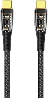 TM02 Type-C To Type-C 100W Fast charging Data Cable 2M, Transparent Design, Super durable, Data sync - Black