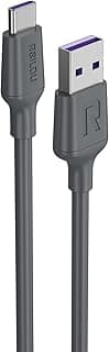 Rsilou R2029 USB-A to Type-C Fast Charging and data Cable, 120W, 1.2M, 6A Silicone Cable, High Durability, Tin Plated Copper, TPE Wires speed 480Mbps, Tangle free, 1 Year Local Warranty (black)