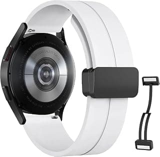 Amazfit GTS 4 Mini 20mm Silicone Sport Replacement Strap - Compatible with Amazfit GTR Mini GTS 4 GTS 4 Mini GTS 2 GTS 2 Mini Bip 3, Magnetic Soft Comfortable Watch Band - White