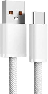 كيبل USB-C شديد التحمل 25 واط | شحن سريع 2 متر 5 امبير، نقل بيانات 480 ميجابت لكل ثانية | لموبايل ابل ايفون 15/16 برو ماكس وسامسونج جالكسي S25/S24 الترا | شاحن مضفر من النوع C، موصل معزز، مصنوع من