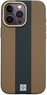 Dual-Color Premium Leather Magnetic Attraction Case For Iphone 15 Pro Max Luxury Metal Buttons High-end Cover (Brown)
