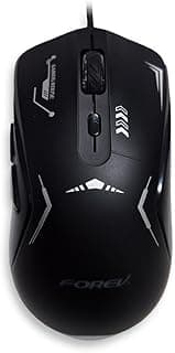 E-Sports Gaming Mouse With 1.5M Usb Cable, Silent Key,Macro Program Ming, Optical Engine, Led Light, 4-Level Adjustable (1200-1800 - 2400-3600 Dpi), Support Windows Or Ios Fv-X9 - Black