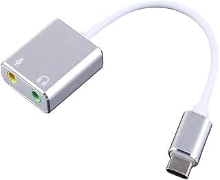 محول USB-C إلى سماعة وميكروفون 3.5 مم AUX – وصلة صوت 2 في 1 بجودة عالية متوافقة مع لابتوب و اندرويد ويندوز