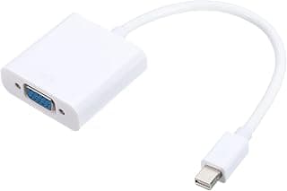 ميتيون كابل Mini DP إلى VGA مقاس 7.09 بوصة، كابل فيديو خارجي 1080P HD لجهاز VGA، شاشة HDTV، بروجيكتور، شاشة LCD، لون أبيض