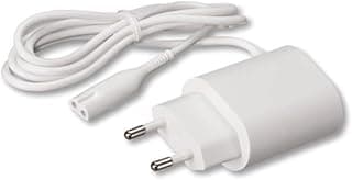 Power Supply Charger with Cable, White, Compatible with Silk-épil 9, Silk-épil 7 and SkinSpa, Part Number 81747667