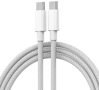 كابل شحن 1M 60W PD من Type C إلى Type-C لجميع الهواتف التي تدعم Type C - أبيض