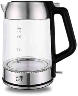 غلاية من وان لايف زجاج وستانلس ستيل - 1.7 لتر EKC1805GS-2200W