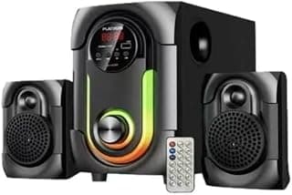 نظام سماعات صب ووفر منزلي 2.1 قناة من بلاتينوم مع بلوتوث، USB، كارت SD و AUX، ريموت كنترول، 3 قطع – موديل AH-4006