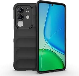 جراب متوافق مع Vivo y29 4G السائل المصنوع من السيليكون مع حمايه مضاده للبكتيريا وبطانه ناعمه من الالياف الدقيقه مقاومه للصدمات والخدش