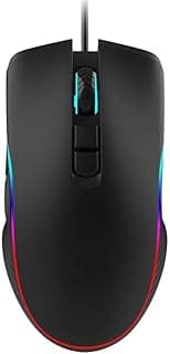 ماوس العاب باضاءة RGB - نعم اصلي - موديل - GX66 - يعمل على جميع اجهزة الكمبيوتر - 7200DPI- USB- اسود