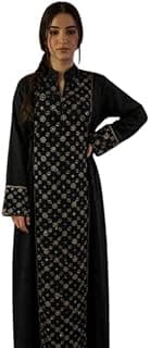 Abaya Women Spanish Linen Imported Chic Embroidery Design With Side Tie 2 Sizes 1 Width 60cm Fit Up To 85K Size 2W 70cm Fit Up To 120K