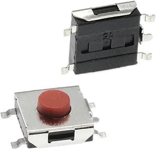 Button Power - Micro High Performance Durable Tactile Push Button Momentary Switch Flat Red 5Pin Tact (6mm x 6mm x 3mm) SMD