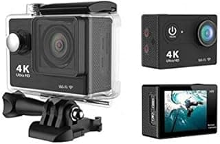 4K Ultra HD 1080P WiFi Action Camera Camcorder Sports DV Video Recorder 2.4G Remote 30M Waterproof Black With All Accessories