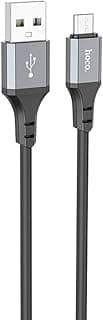 X86 - كابل شحن ونقل بيانات سيليكون (2.4 أمبير - 1 متر) - USB-A إلى Micro-USB، متوافق مع سامسونج، هواوي، شاومي، اوبو - أسود