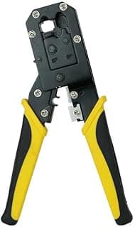 أداة تثبيت رؤوس كابلات الشبكة RJ45، أداة كبس كابلات شديدة التحمل متوافقة مع مقابس RJ11 وRJ45، أداة كبس احترافية لكابلات شبكة Cat5 5e Cat6