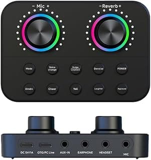 BOX6 Live Sound Card Voice Changer – USB Audio Mixer with DSP Effects, Bluetooth, Voice Changer & Professional Sound Card for Live Streaming, Podcasting, Gaming & Recording
