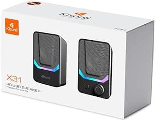 سماعة صب X31 RGB 2.0 قناة، تعمل بمنفذ USB، قدرة 6 وات، تصميم مدمج – أسود
