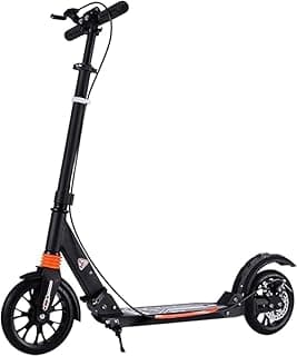 Multi-purpose Suitable for Teenagers and Adults Scooters 3-Level Height Adjustable Thick Pedals Foldable PU Shock-Absorbing Wheels Aluminum Alloy rods Maximum Load-Bearing 150KG -B/C (Color : A)