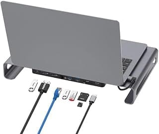 محطة توصيل اونتين OTN-95107 متعددة الوظائف 9 في 1 للابتوب، محول USB-C إلى HDMI بدقة 4K للنوت بوك
