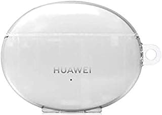 Protective Case Compatible with Huawei Freebuds Wireless Earbuds 6i Charging Holder TPU Protective Cover Skin Earphone Case with Keychain Hook Transparent