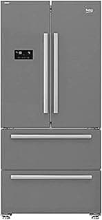 gne60500x no frost stainless steel refrigerator with digital touch screen, 2 doors and 2 drawers, 539 liters - silver