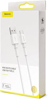 Baseus USB-C 3A Cable for Samsung Galaxy S10 Plus / S9 Plus / S10 lite Flash Fast Charging Type C - 1 Meter - White