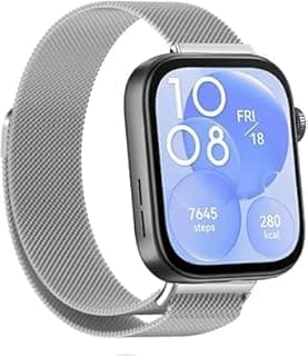 Magnetic Band Compatible with Huawei Watch Fit 4, Compatible with Huawei Watch Fit 4 Classic Mesh Stainless Steel Band (Silver)