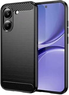 جراب كربون فايبر TPU مضاد للبصمات والصدمات متوافق مع Poco X8 Pro Max (أسود، Poco X8 Pro Max)