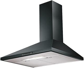 Faber Kitchen Cooker Hood, 60 cm Wall-Mount, 380 m³/h Suction Power, 3-Speed, LED Lighting, Black - VALUE PB BK A60 (Made in Italy)