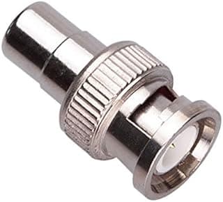محول BNC ذكر إلى RCA أنثى لكاميرات المراقبة CCTV موصل كابل محوري متوافق مع كاميرات المراقبة/أجهزة DVR/سويتشات/كابلات التلفزيون | مطلي بالنيكل