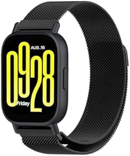 سوار متوافق مع شاومي Redmi Watch 5 Lite/شاومي Redmi Watch 5 Active، حزام معدني مغناطيسي من الستانلس ستيل قابل للتعديل