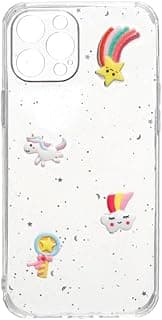 Glitter Plastic Back Cover For Apple iPhone 12 Pro Max, Clear E-G-390
