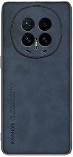 جراب فاخر TPU ناعم بجلد الشمواه لحماية العدسة، مضاد للبصمات ومضاد للصدمات لهاتف Honor Magic 8 Pro (أزرق)