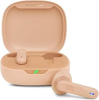 JBL Wave Flex Auricolari Wireless in Ear Bluetooth, Waterproof IP54 e Antipolvere IPX2, Deep Bass Sound, Tecnologia TalkThru e AmbientAware, Fino a 32 h di Autonomia, Beige