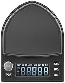ميزان مجوهرات رقمي بشاشة LCD سعة 500 جرام × 0.01 جرام، ميزان جيب صغير محمول متعدد الوظائف مع غطاء بلاستيكي وسطح ستانلس ستيل للمجوهرات والذهب والفضة والعملات والمطبخ
