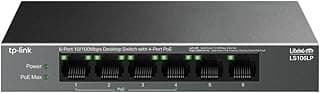 سويتش مكتب 6 منافذ 10/100 ميجابت في الثانية مع 4 منافذ PoE - LS106LP