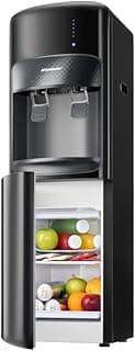 Water Dispenser, Top-Load with Fridge, Hot and Cold Taps, Black, Type AF