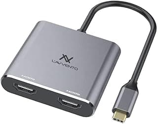 لافينتو (CV152) | موزع نوع سي الى HDMI مزدوج + USB + شحن PD | محول متعدد المنافذ 4 في 1 | دعم 4K | تصميم الومنيوم انيق