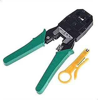 بنسة كبس كابلات شبكة Yong Bang موديل Rj45 Rj11 Rj12 مع قاطع أسلاك، أداة شبكات للكمبيوتر، لون أخضر