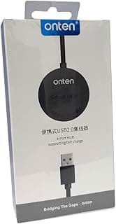 موزع بمنافذ USB 2.0 بعدد 4 منافذ من اونتين، موديل OTN-5208، أسود