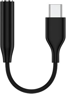 محول صوت مساعد برقاقة تحويل رقمي تناظري بمنفذ USB C وموصل بمقبس 3.5 ملم متوافق مع سامسونج S22 وS22 الترا وS20 وS20+ وS20 الترا ونوت 20 وA80 وA40 وتاب S8 وS7+وS21 وS21 الترا