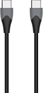 كابل USB-C إلى USB-C 2.0 بلونين، طول 1.2 متر، أسود