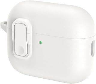 جراب Fekra XDcase لـ AirPods Pro 3 (الجيل الثالث 2025) – ملمس جلد صناعي TPU غطاء حماية مع قفل وميدالية – حماية كاملة ضد الصدمات والخدش لـ AirPods Pro 3 (أبيض)