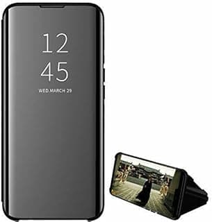 جراب Clear View Flip لهاتف سامسونج جالاكسي S20، بدون مستشعر، غطاء حماية كامل بمرآة قابلة للطي متوافق مع سامسونج جالاكسي S20 (6.2 بوصة) (اسود)
