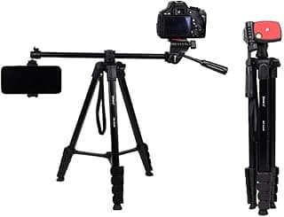 حامل ثلاثي القوائم (ترايبود) KP-2209 للموبايل والكاميرات، يتحول إلى مونوبود، تصوير بانورامي 360 درجة، ارتفاع 173 سم، خفيف وقابل للطي - أسود