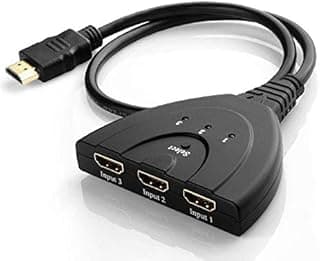 سويتش HDMI بـ 3 منافذ مع كابل، يدعم Full HD 3D 1080P لأجهزة PS3 وPS4