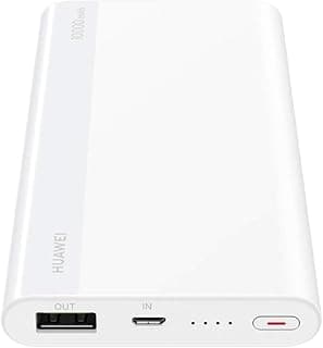 باور بانك 10000mAh (22.5W كحد أقصى)، شحن سريع مع منفذ Micro USB، عدد المنافذ: 2، أبيض، 10000.0 mAh، ليثيوم