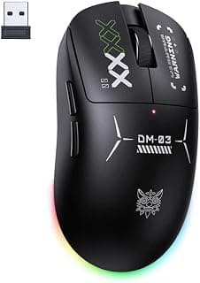Onkuma DM03 Professional Tri Mode Wireless Gaming Mouse with Bluetooth 2.4GHz Wireless and Wired Connectivity High Precision Ergonomic Mouse for PC Laptop Office and Esports Gaming Black